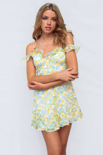 Keziah Mini Dress - Yellow Floral