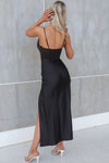 Kiki Satin Formal Dress - Black