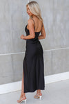 Kiki Satin Formal Dress - Black