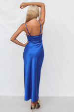 Kiki Satin Formal Dress - Cobalt/Navy