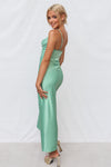 Kiki Satin Formal Dress - Sage