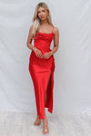 Kiki Satin Formal Dress - Red