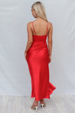 Kiki Satin Formal Dress - Red