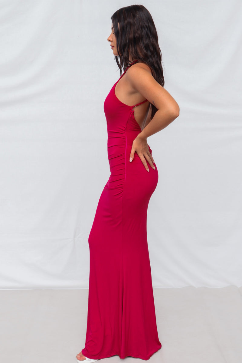 Kumi Maxi Dress - Cherry