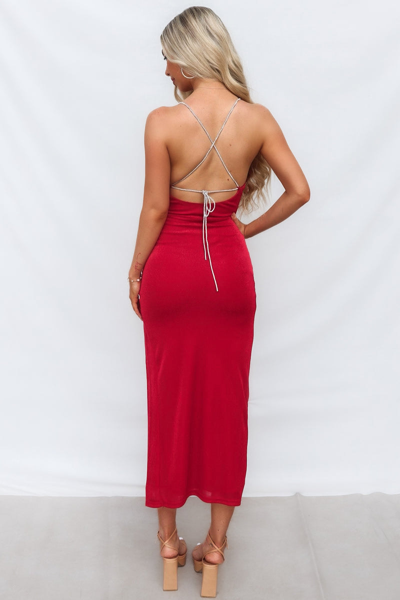 Marzia Maxi Dress - Red Shimmer