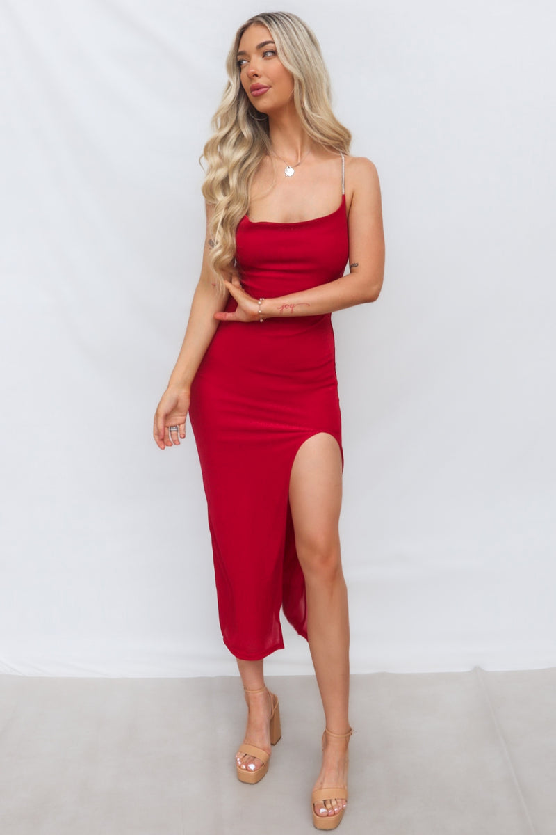 Marzia Maxi Dress - Red Shimmer