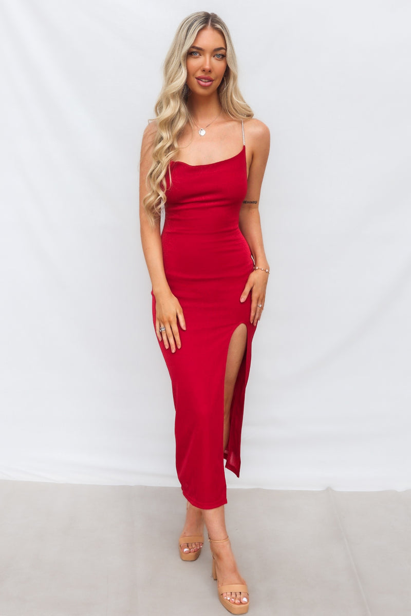 Marzia Maxi Dress - Red Shimmer
