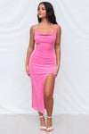 Marzia Maxi Dress - Hot Pink Shimmer