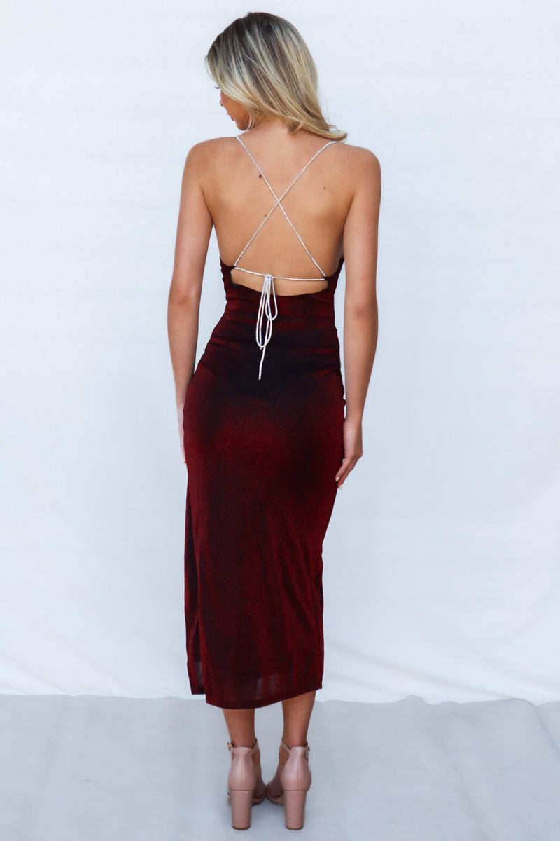 Marzia Maxi Dress - Wine Shimmer