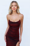 Marzia Maxi Dress - Wine Shimmer