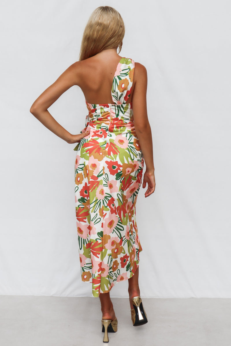 Mawson Midi Dress - Orange/Multi Print