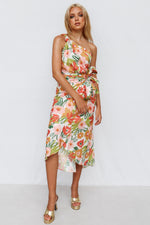 Mawson Midi Dress - Orange/Multi Print