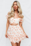 Monet Mini Dress - Peach Floral