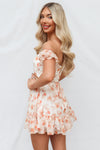 Monet Mini Dress - Peach Floral