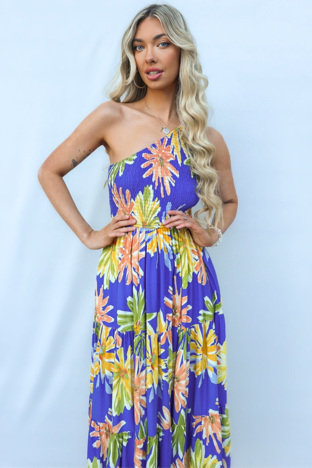 Namari Midi Dress - Blue Multi