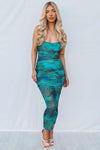 Neo Midi Dress - Green Multi