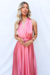 Pandora Multiway Gown - Rose Pink Satin