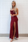 Whitney Sequin Gown - Wine