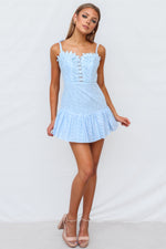 Ria Mini Dress - Blue