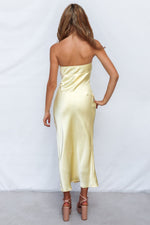 Rosette Midi Dress - Yellow