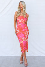 Shania Midi Dress - Pink Multi