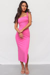 Shania Midi Dress - Hot Pink