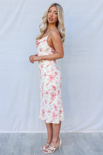 Spring Midi Dress - Pink Multi