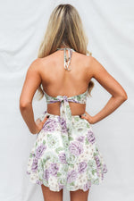 Tahlee Mini Dress - White/Purple Floral