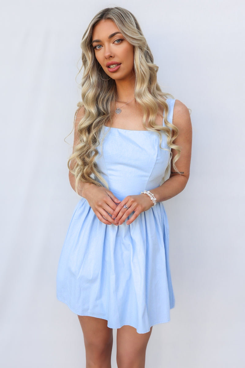 Tara Mini Dress - Blue
