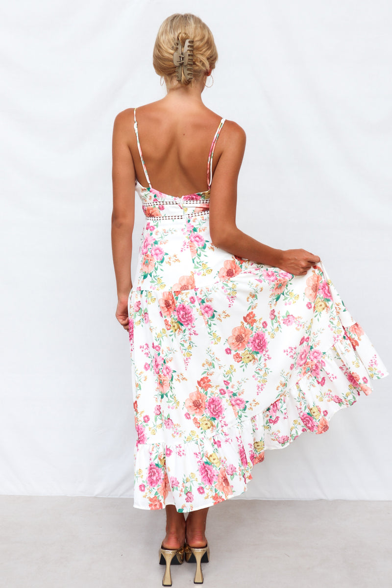 Tegan Midi Dress - White Floral