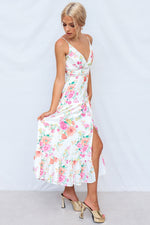Tegan Midi Dress - White Floral