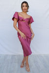 Tiara Midi Dress - Rose Pink