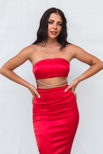 Tisha Midi Dress - Red