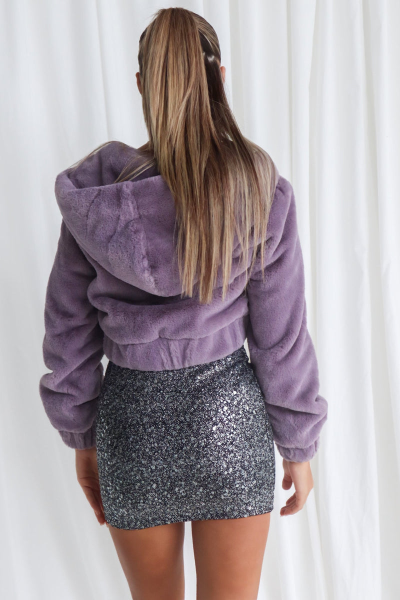 Tyga Faux Fur Jacket - Purple