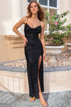 Whitney Sequin Gown - Black