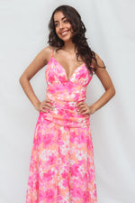 Yura Maxi Dress - Pink Floral