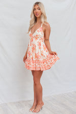 Aaliyah Mini Dress - Cream/Orange