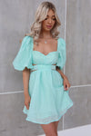 Abigail Mini Dress - Aqua Green