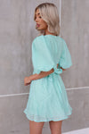 Abigail Mini Dress - Aqua Green