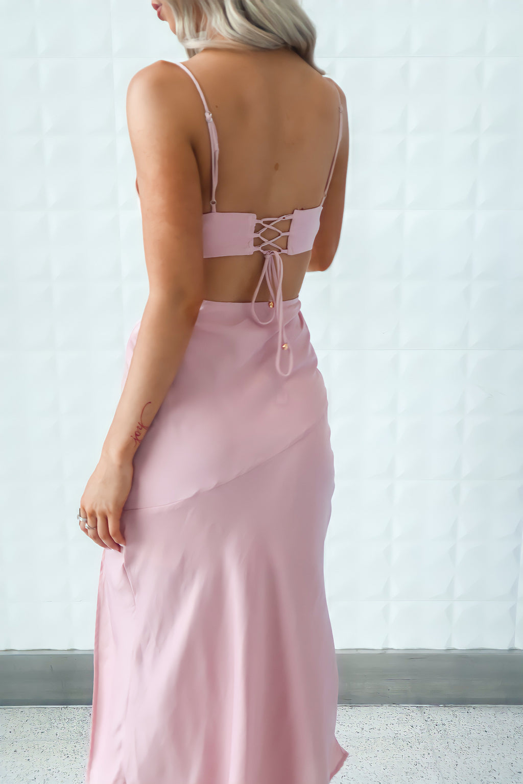 Alenka Satin Midi - Baby Pink - Runway Goddess