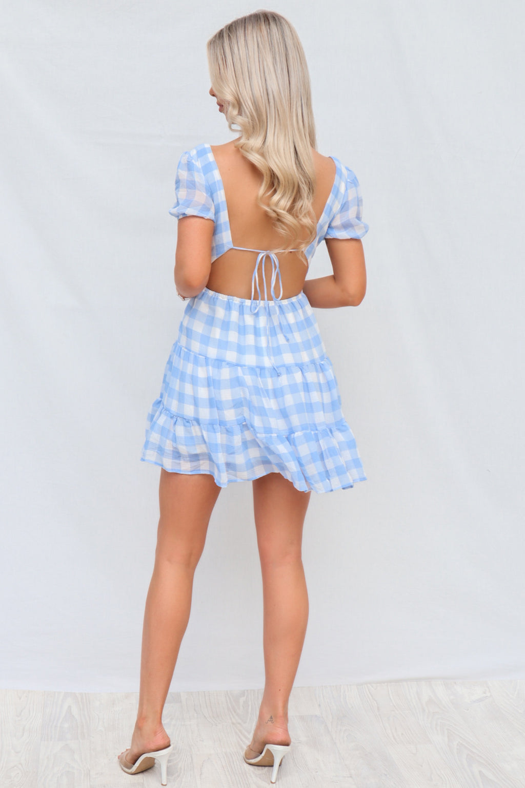 Alice Mini Dress - Blue Gingham