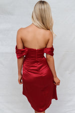 Anastasia Midi Dress - Wine Red