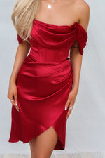 Anastasia Midi Dress - Wine Red