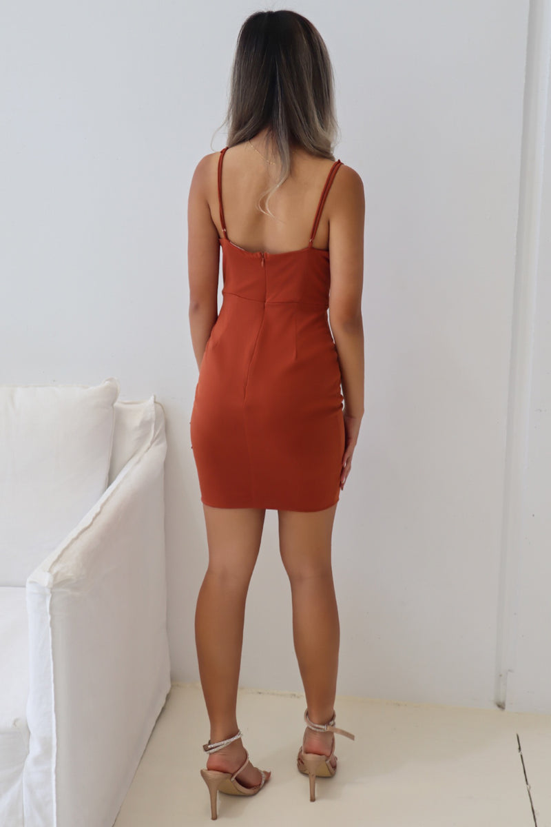 Andrea Mini Dress - Brown