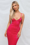 Angel Sequin Dress - Hot Pink