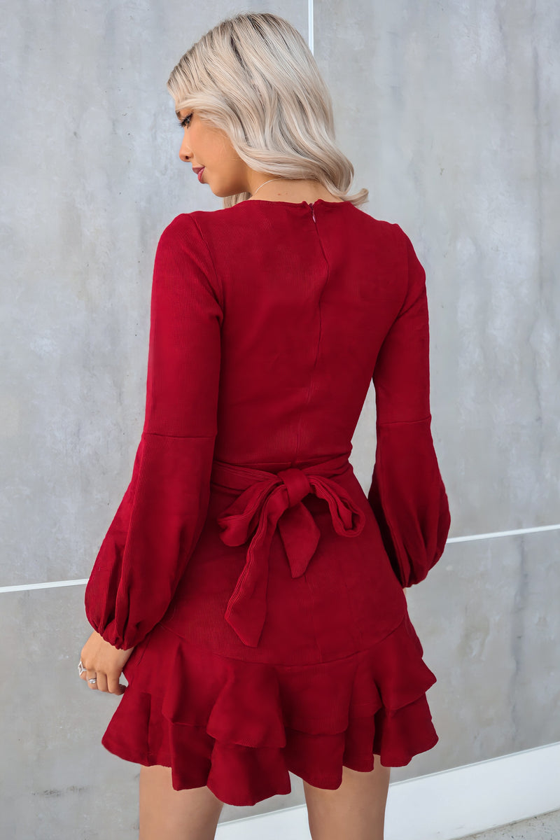 Annalise Mini Dress - Wine Red