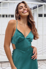 Arielle Satin Dress - Emerald
