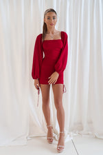 Astrid Mesh Dress - Cherry Red