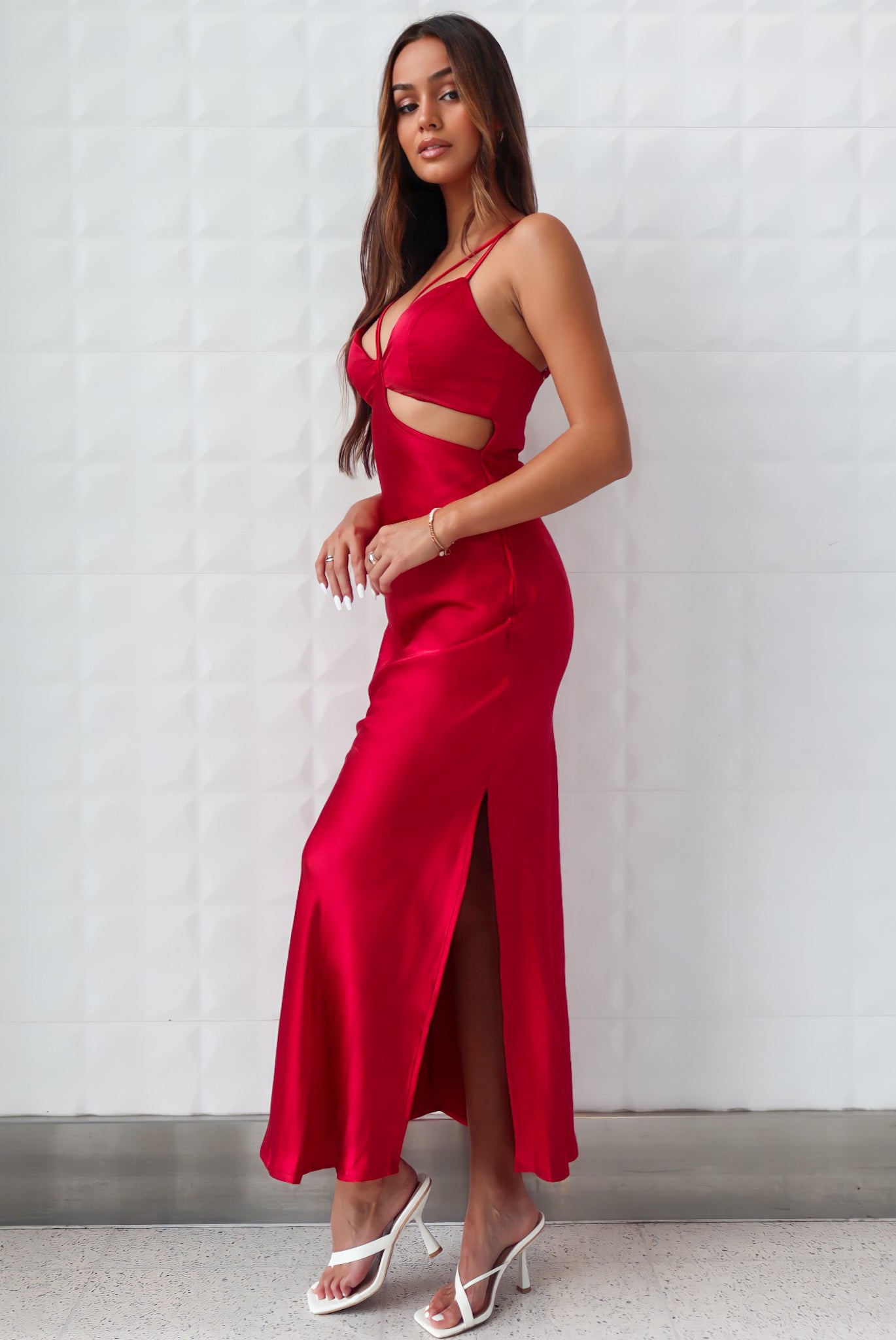 Red satin hotsell dress australia