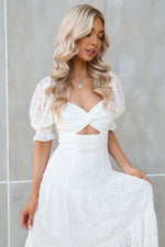 Billie Lace Midi Dress - White